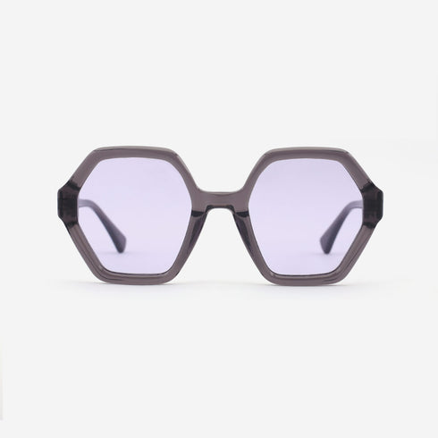 Arc Hexagon and Dimensional Acetate Unisex Sunglasses 22A8064